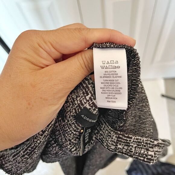 Adrienne Vittadini Cotton Tweed Shift Knee Length Unlined Tunic Dress - Picture 12 of 13